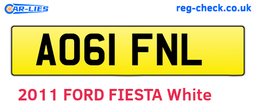 AO61FNL are the vehicle registration plates.