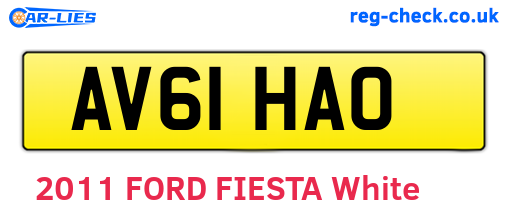 AV61HAO are the vehicle registration plates.