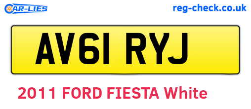 AV61RYJ are the vehicle registration plates.