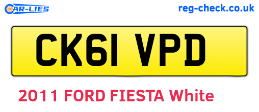 CK61VPD are the vehicle registration plates.