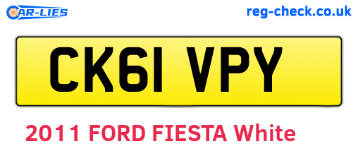 CK61VPY are the vehicle registration plates.