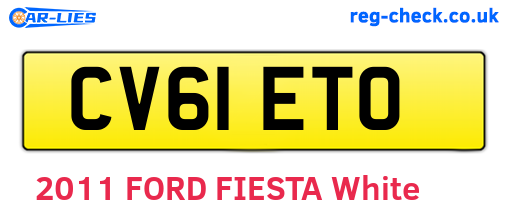 CV61ETO are the vehicle registration plates.