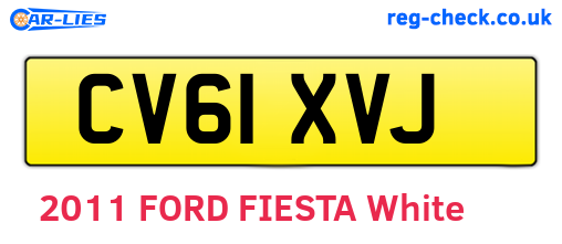 CV61XVJ are the vehicle registration plates.