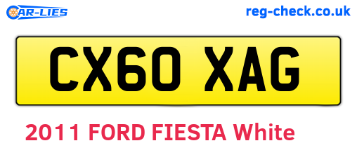 CX60XAG are the vehicle registration plates.