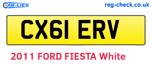 CX61ERV are the vehicle registration plates.