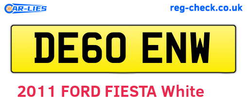 DE60ENW are the vehicle registration plates.