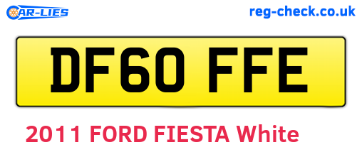DF60FFE are the vehicle registration plates.