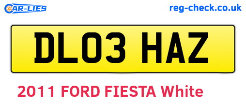 DL03HAZ are the vehicle registration plates.