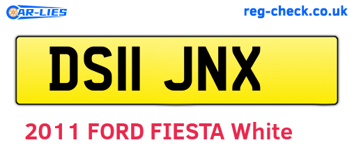 DS11JNX are the vehicle registration plates.
