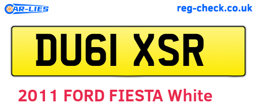 DU61XSR are the vehicle registration plates.