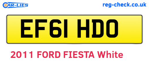 EF61HDO are the vehicle registration plates.