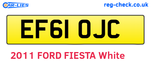 EF61OJC are the vehicle registration plates.