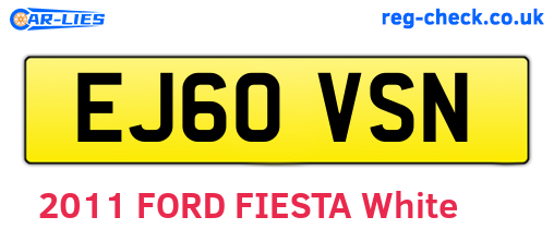 EJ60VSN are the vehicle registration plates.