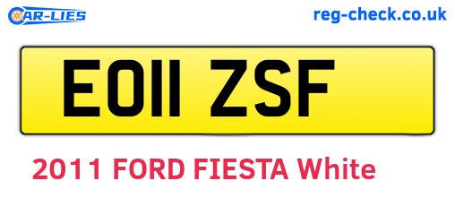 EO11ZSF are the vehicle registration plates.