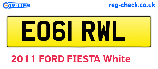 EO61RWL are the vehicle registration plates.