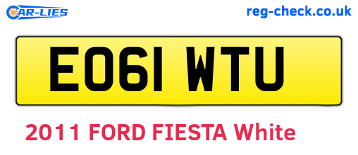 EO61WTU are the vehicle registration plates.