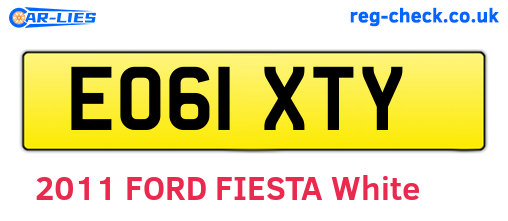 EO61XTY are the vehicle registration plates.