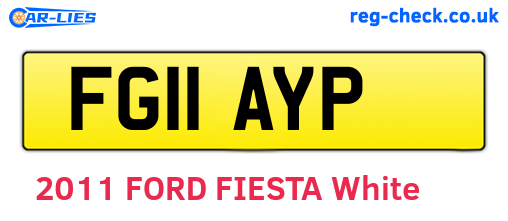 FG11AYP are the vehicle registration plates.