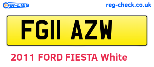 FG11AZW are the vehicle registration plates.
