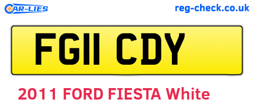 FG11CDY are the vehicle registration plates.