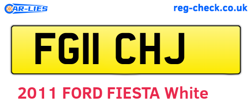 FG11CHJ are the vehicle registration plates.