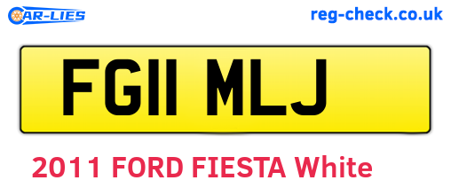 FG11MLJ are the vehicle registration plates.