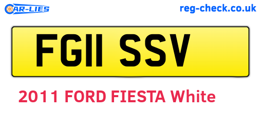 FG11SSV are the vehicle registration plates.