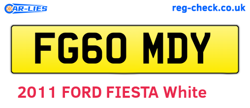 FG60MDY are the vehicle registration plates.