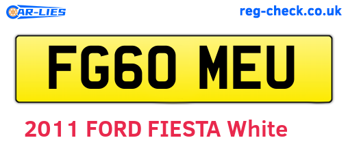 FG60MEU are the vehicle registration plates.
