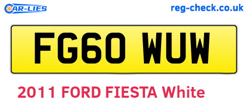 FG60WUW are the vehicle registration plates.