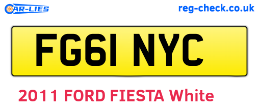 FG61NYC are the vehicle registration plates.