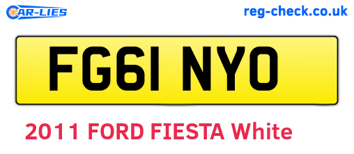 FG61NYO are the vehicle registration plates.