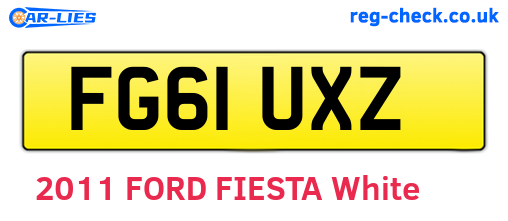 FG61UXZ are the vehicle registration plates.