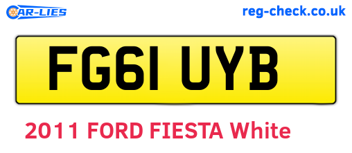 FG61UYB are the vehicle registration plates.