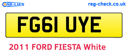 FG61UYE are the vehicle registration plates.