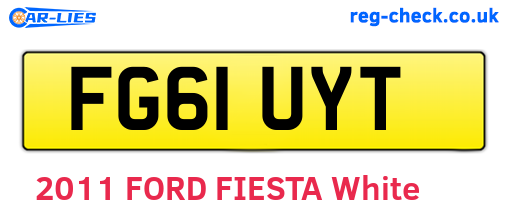 FG61UYT are the vehicle registration plates.