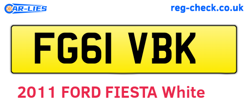 FG61VBK are the vehicle registration plates.
