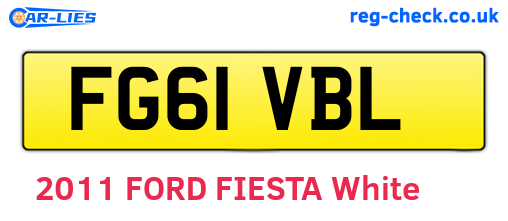 FG61VBL are the vehicle registration plates.