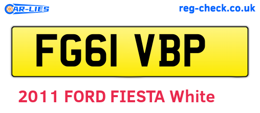 FG61VBP are the vehicle registration plates.
