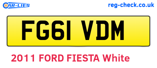 FG61VDM are the vehicle registration plates.