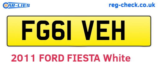 FG61VEH are the vehicle registration plates.