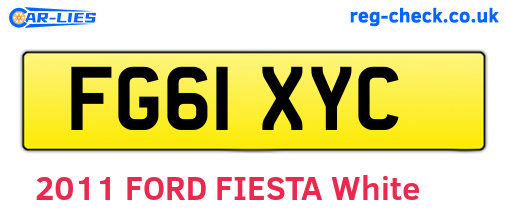 FG61XYC are the vehicle registration plates.