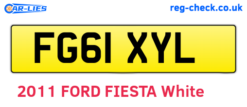 FG61XYL are the vehicle registration plates.