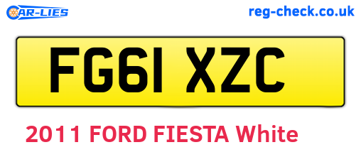 FG61XZC are the vehicle registration plates.