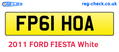 FP61HOA are the vehicle registration plates.