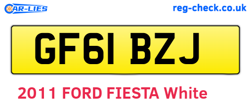 GF61BZJ are the vehicle registration plates.