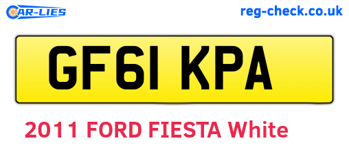 GF61KPA are the vehicle registration plates.