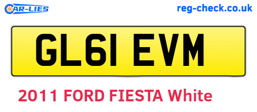 GL61EVM are the vehicle registration plates.