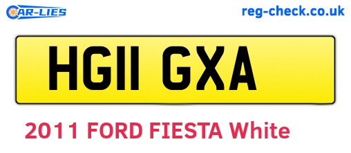 HG11GXA are the vehicle registration plates.