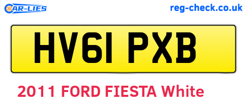 HV61PXB are the vehicle registration plates.